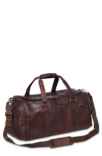 Mancini Leather Duffle Bag In Brown