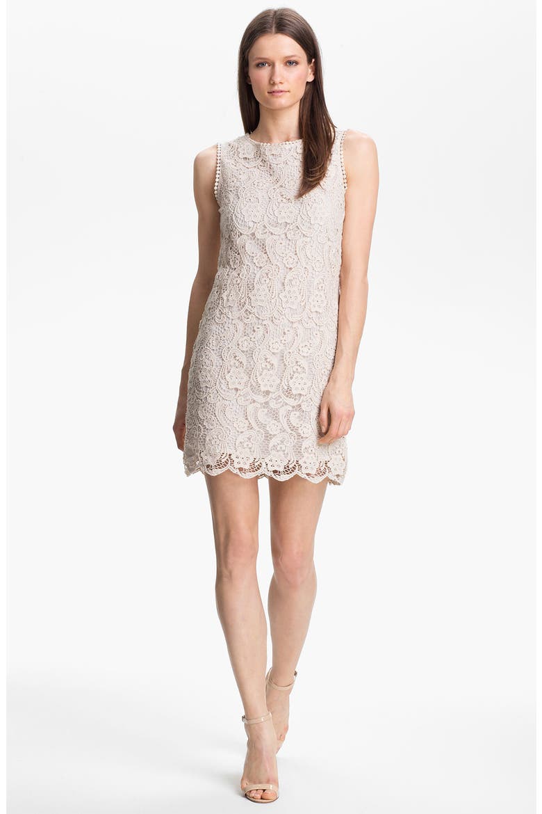 'Vionne' Cotton Shift Dress, Main, color, OFF WHITE