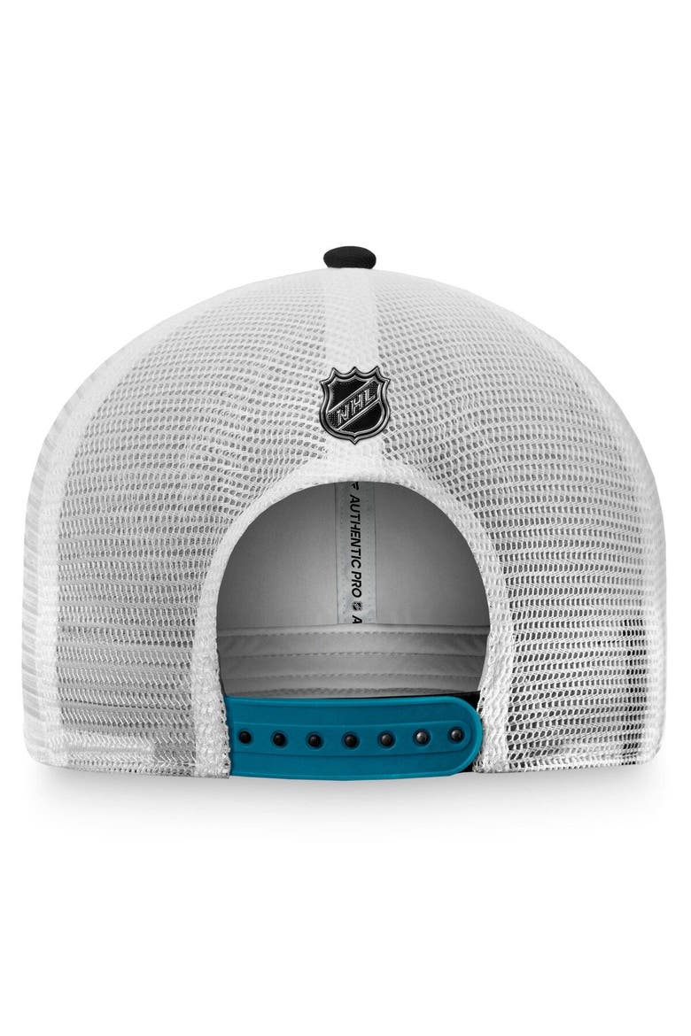 Men's Fanatics Branded Black/White San Jose Sharks Authentic Pro Trucker Snapback Hat, Alternate, color, Black