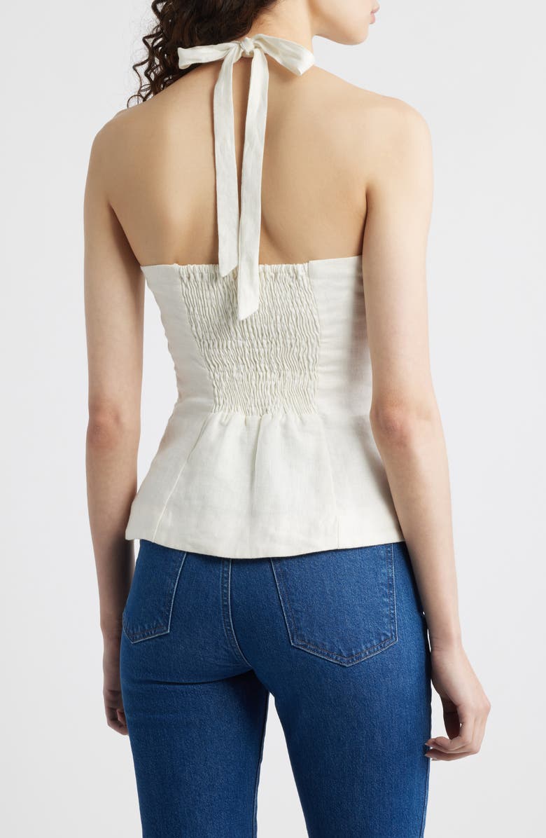 Faithfull the Brand Marie Linen Halter Top, Alternate, color, White