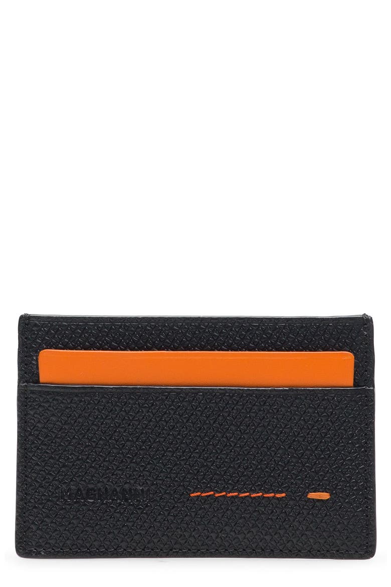 Leather Card Case, Main, color, BLACK