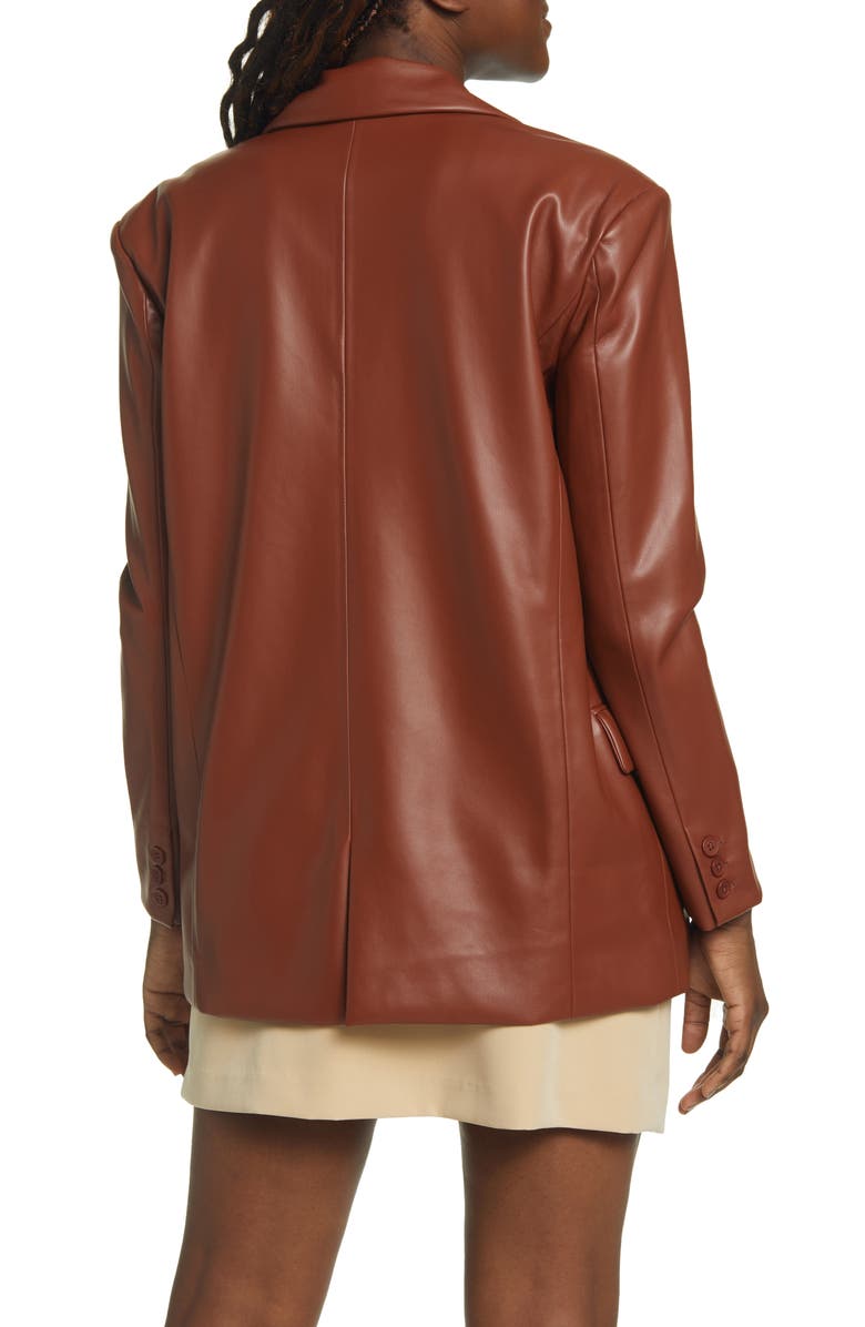 BLANKNYC Oversize One-Button Faux Leather Blazer, Alternate, color,