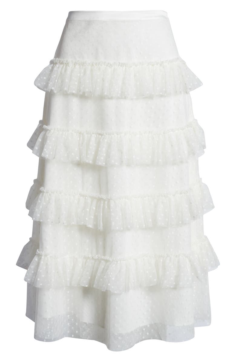 Rachel Parcell Tiered Dot Mesh Skirt, Alternate, color, 