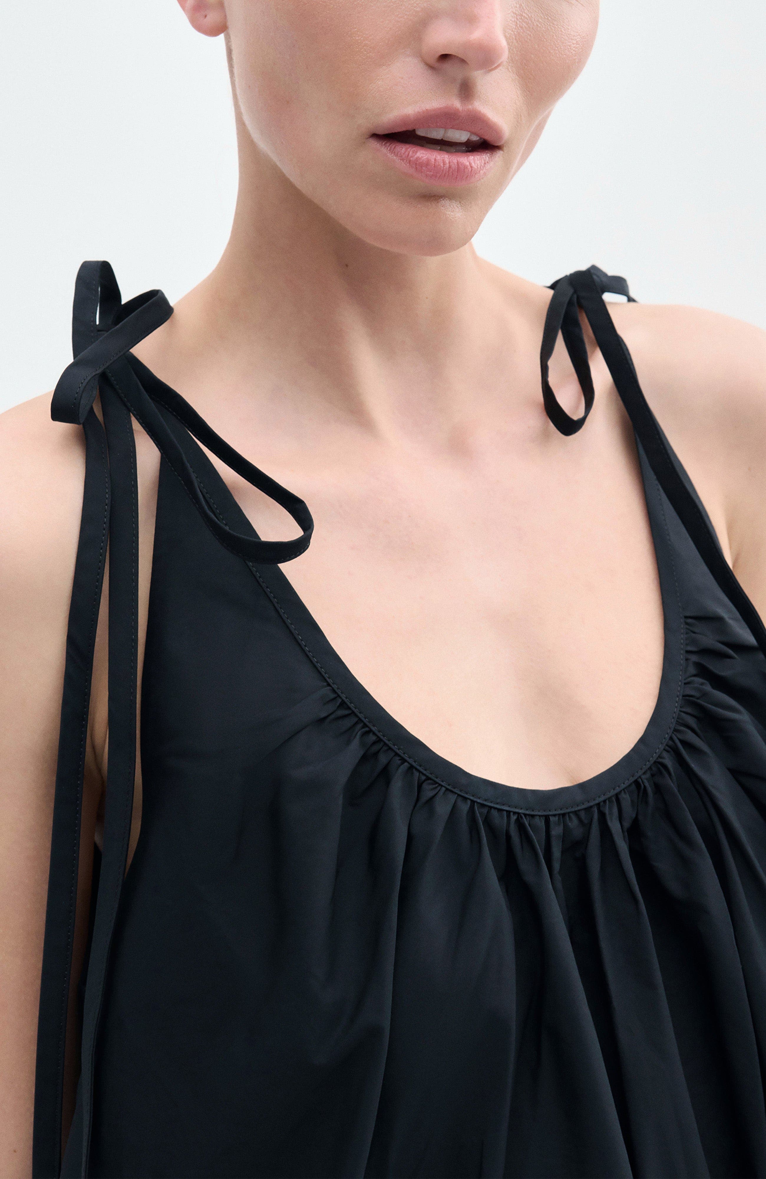 Gathered Halter Dress in Cotton Poplin - image 2