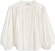 Madewell Shirred Cotton Button-Up Blouse