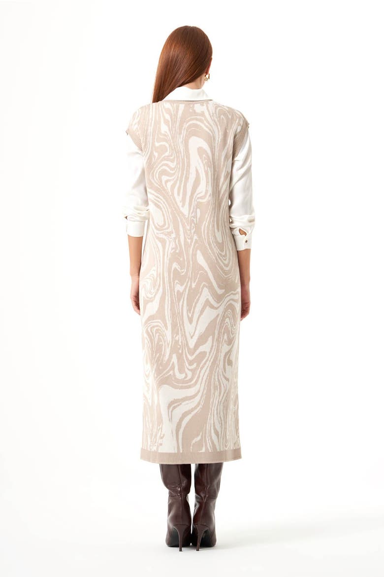 Special Patterned Knitwear Dress, Alternate, color, Beige