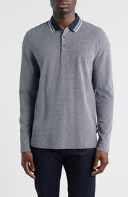 BOSS Pittman Long Sleeve Cotton Piqué Polo