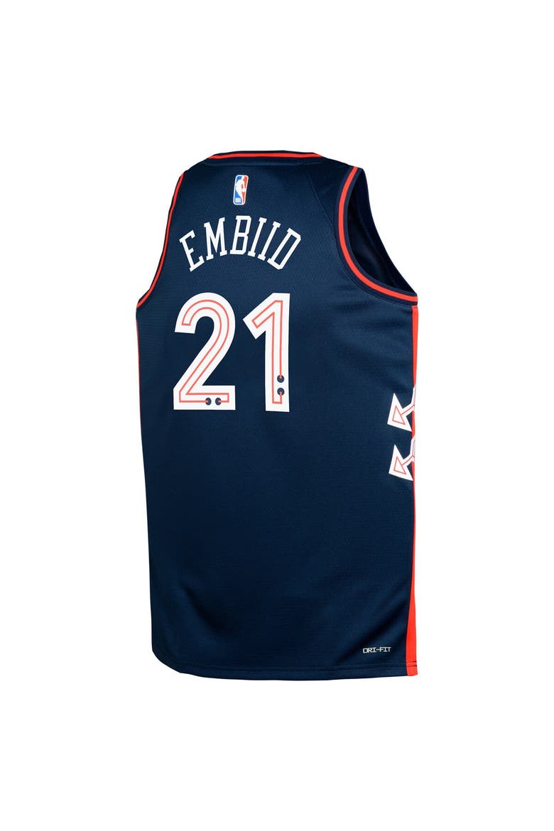 Youth Nike Joel Embiid Navy Philadelphia 76ers  Swingman Replica Jersey - City Edition, Alternate, color, Navy