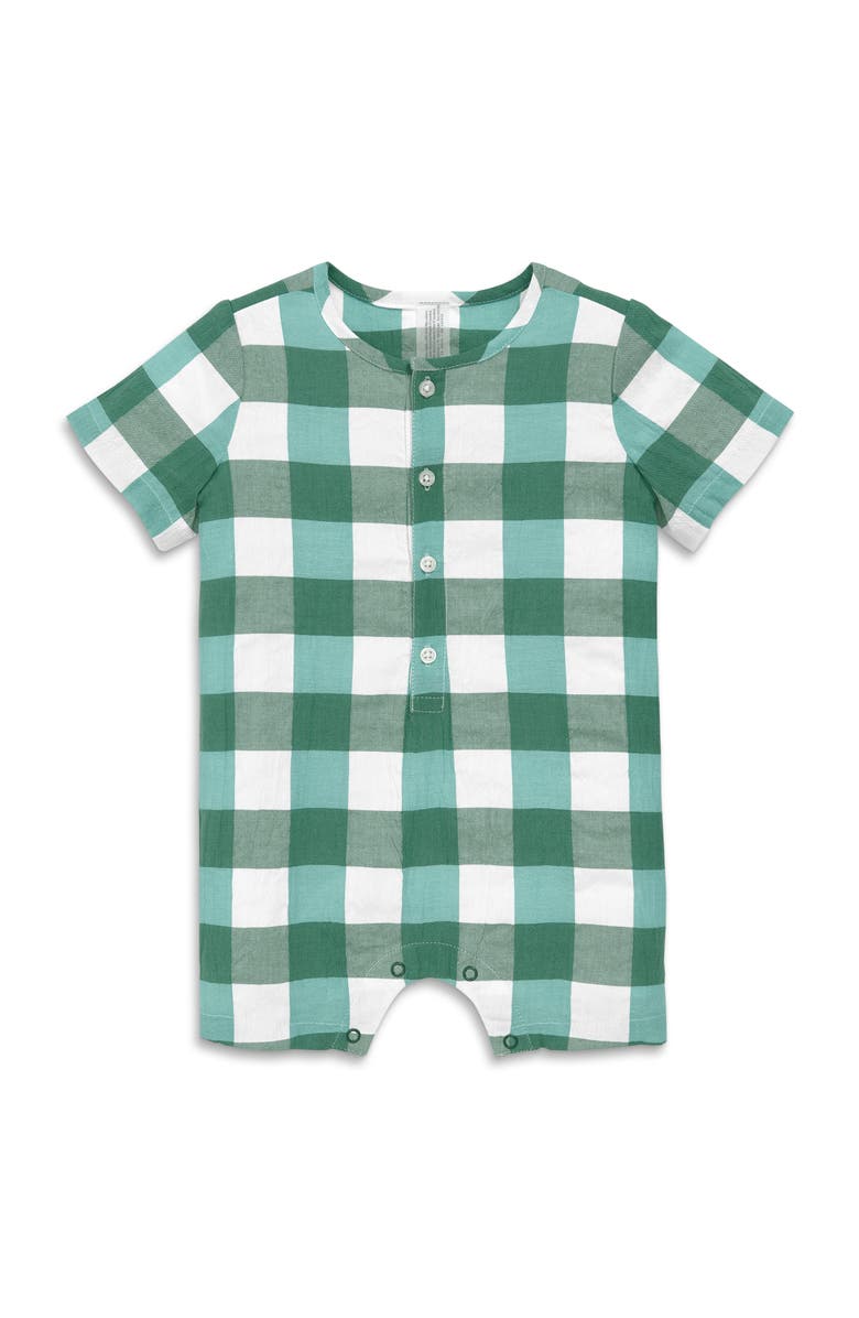 Primary Baby Henley Picnic Shortie In Gingham, Main, color, 