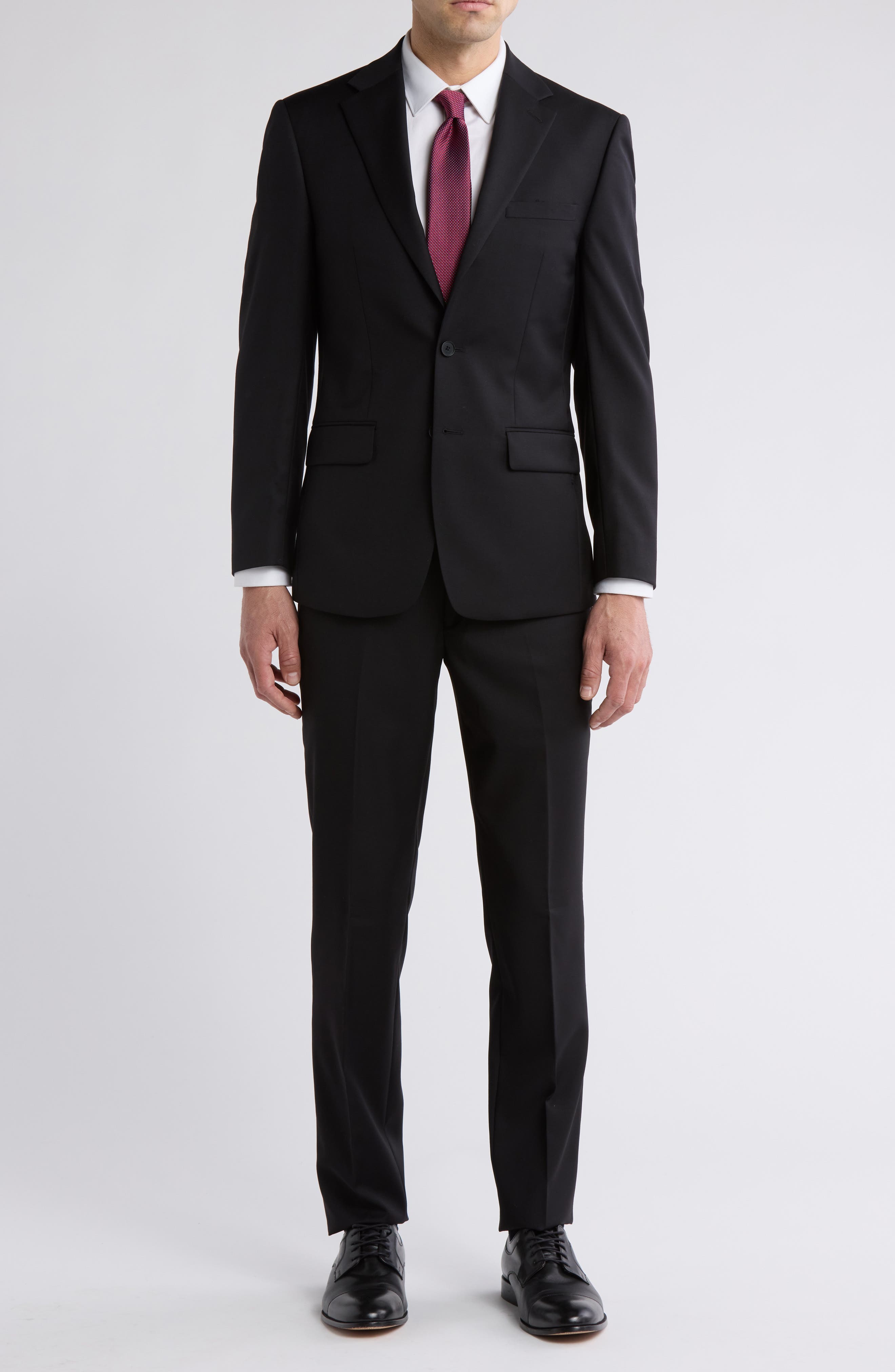 Calvin Klein Solid Two-Button Notched Lapel Slim Fit Suit