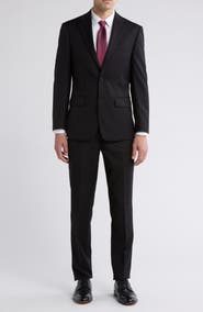 Calvin Klein Solid Two-Button Notched Lapel Slim Fit Suit