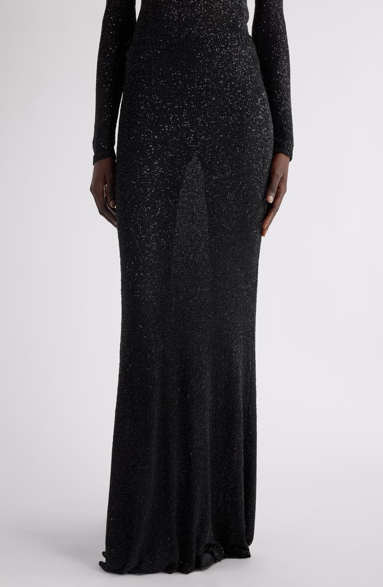 Balenciaga Sequin Maxi Sweater Skirt, Main, color,