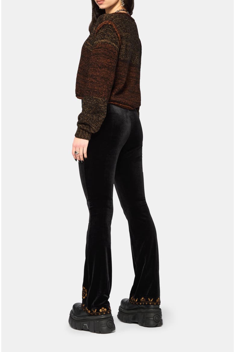 Kobra Velour Embroidered Flare Trouser, Alternate, color, Black