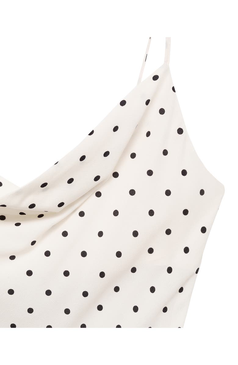 MANGO Kendal Print Cowl Neck Crepe Slipdress, Alternate, color, Off White