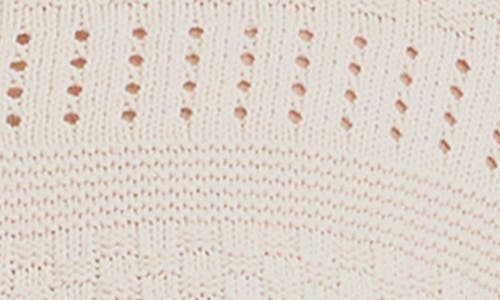 Ichi Open Knit Cotton Cardigan In Birch
