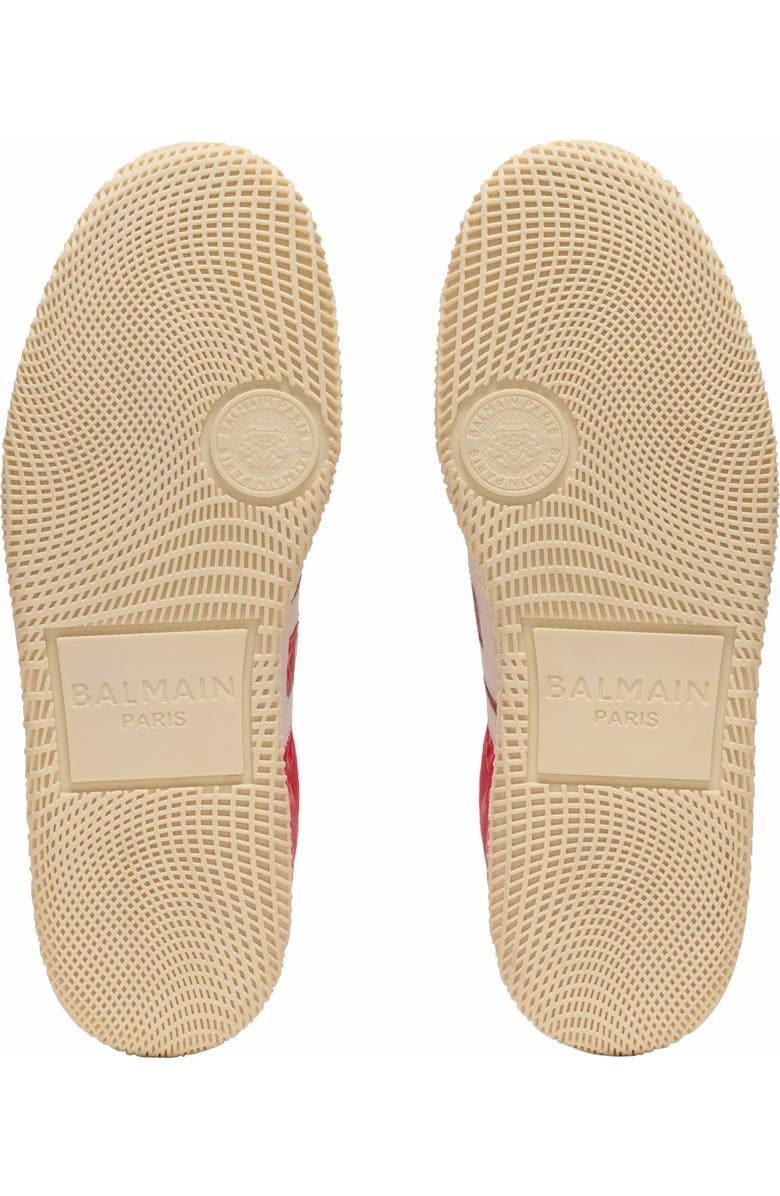 Balmain Swan Trainers In Suede And Nylon, Alternate, color, Red