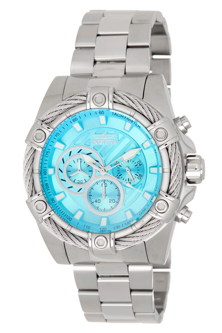 Bolt Chronograph Bracelet Strap Watch, 52mm, Main, color, LIGHT BLUE