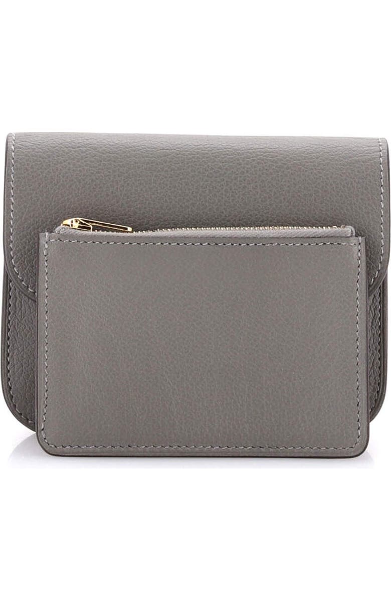 Pre-Owned Hermes Constance Slim Wallet Evercolor, Alternate, color, Gris Meyer