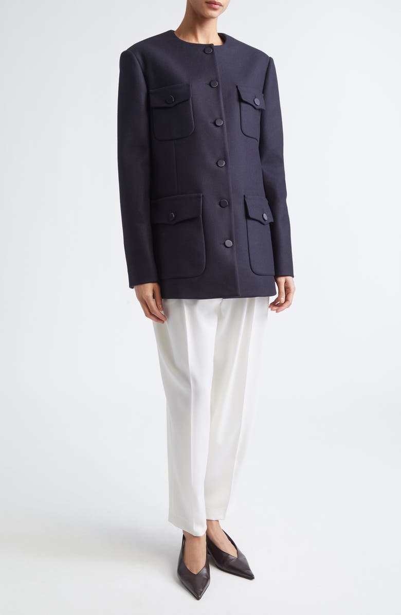 Altuzarra Perry Wool Blend Blazer, Alternate, color, Navy