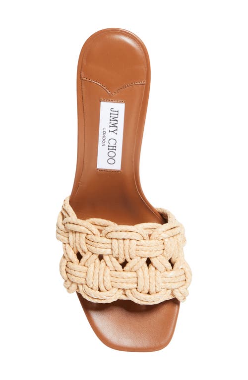Jimmy Choo Chara 70 Raffia Heeled Mules In Gold