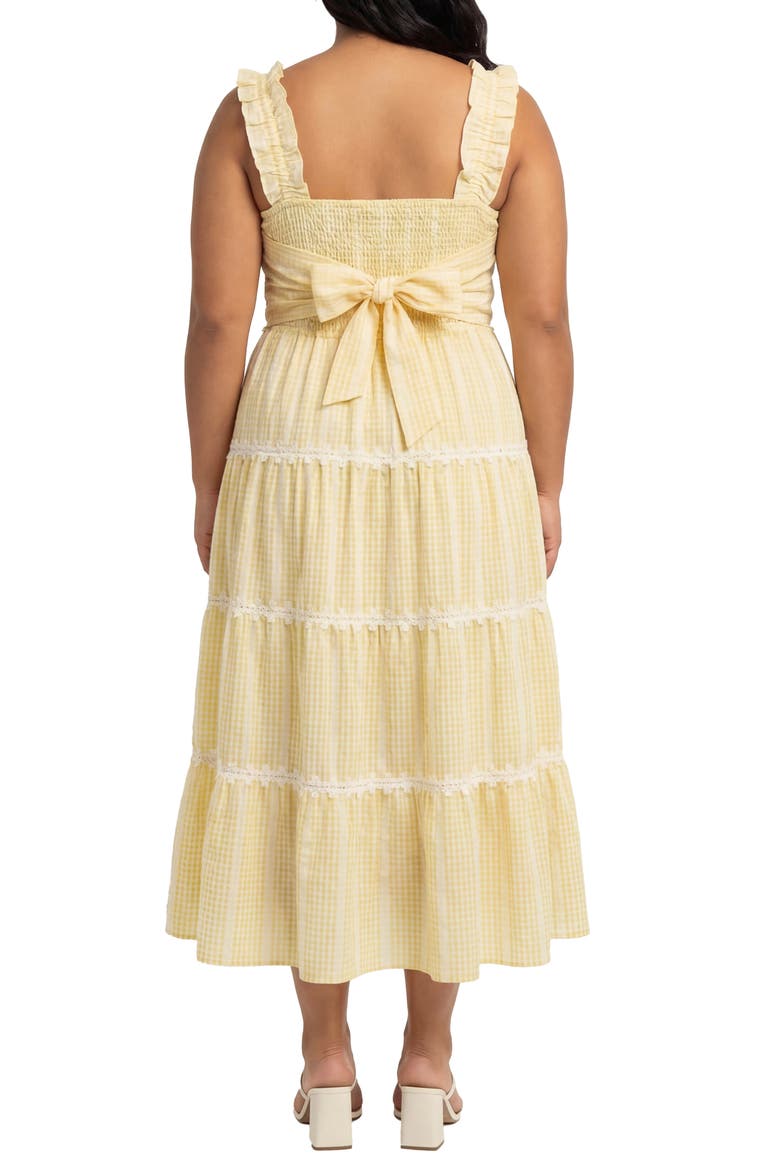 Alabama Daisy Lace Trim Maxi Dress, Alternate, color, GOLDEN HAZE/ WHITE