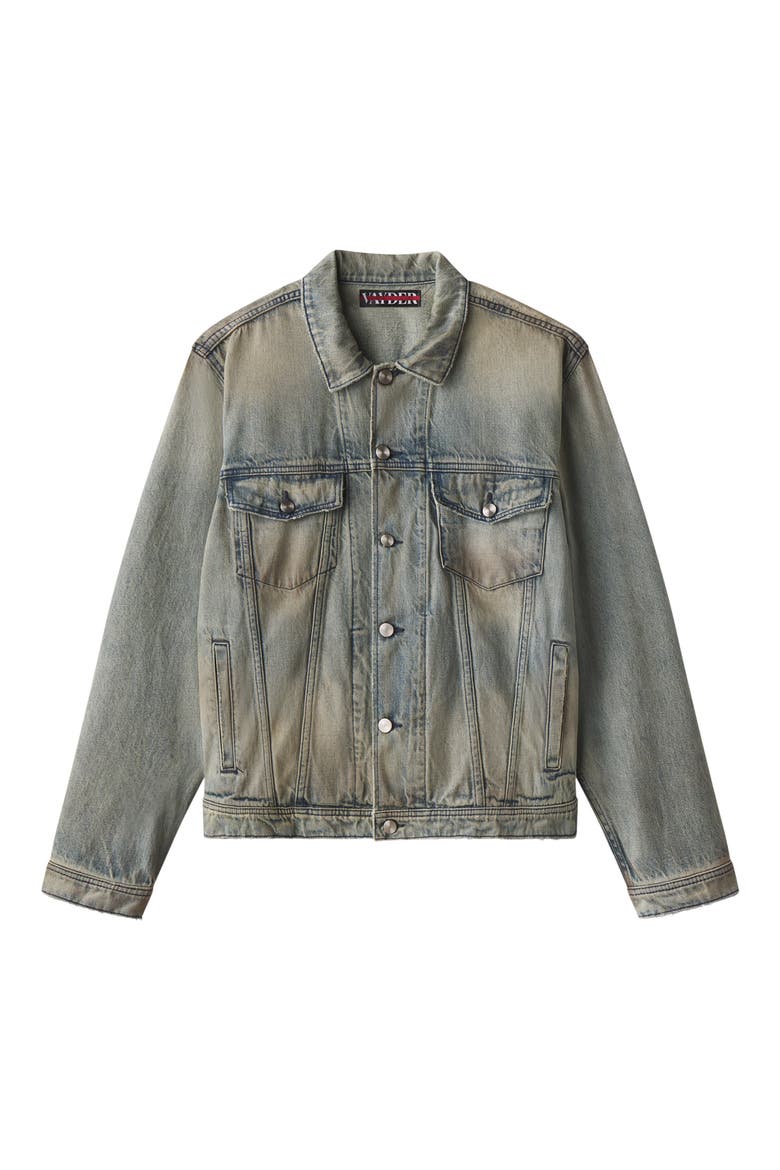 Oversize Denim Trucker Jacket, Alternate, color, VEGA