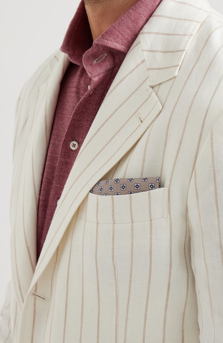 Brunello Cucinelli Silk pocket square, Alternate, color, Light Brown