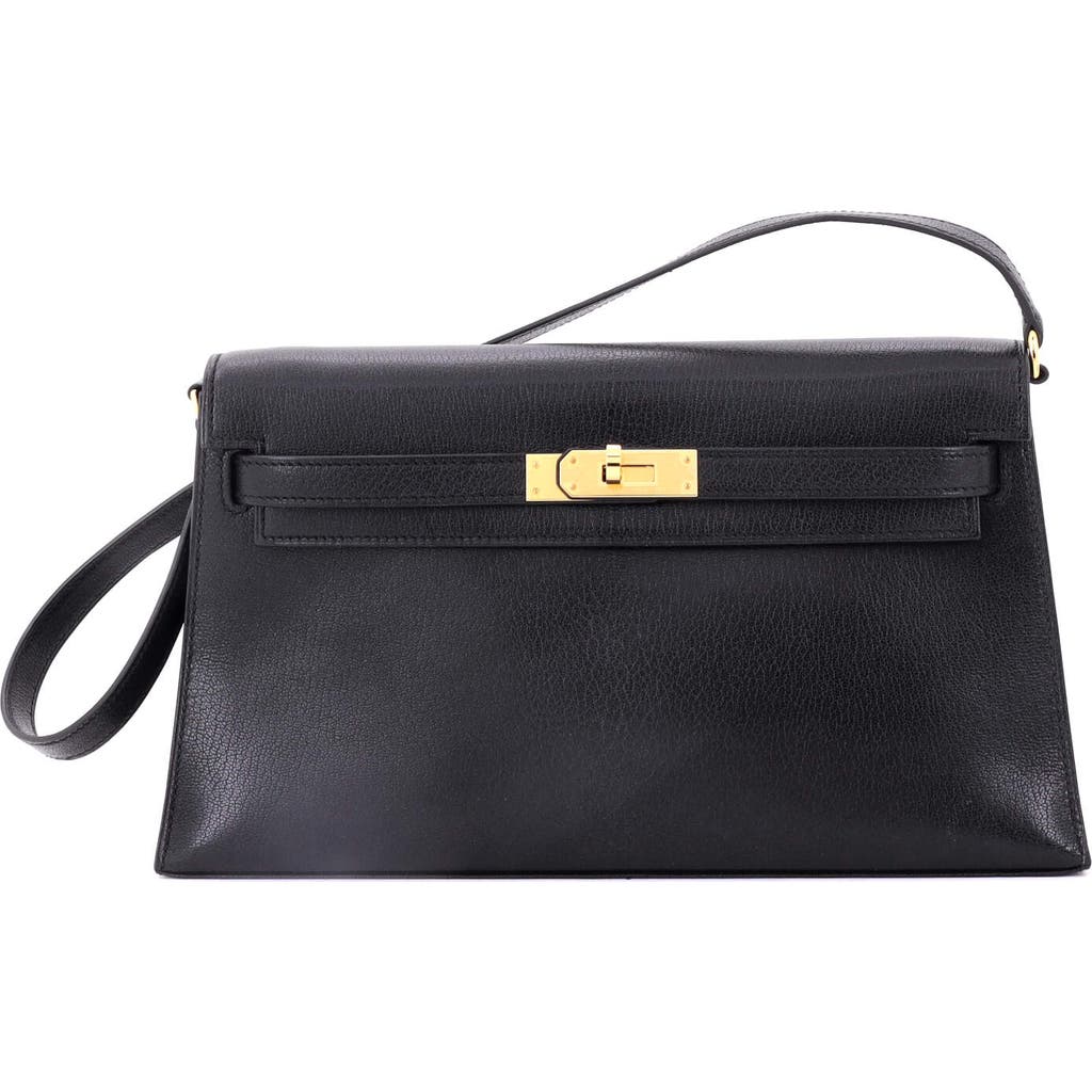 Pre-owned Hermes Hermes Kelly Elan Shoulder Bag Chevre Chamkila In Black