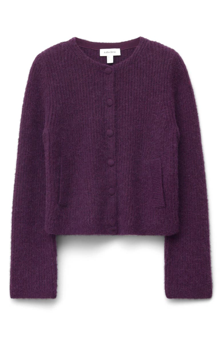 & Other Stories Fuzzy Rib Wool & Alpaca Blend Cardigan, Alternate, color,