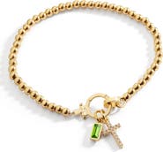 Mint & Lily Cross Charm Birthstone Bracelet