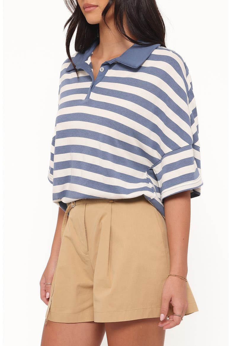 Sophia Stripe Rugby Shirt, Alternate, color, BLUE/ WHITE STRIPE