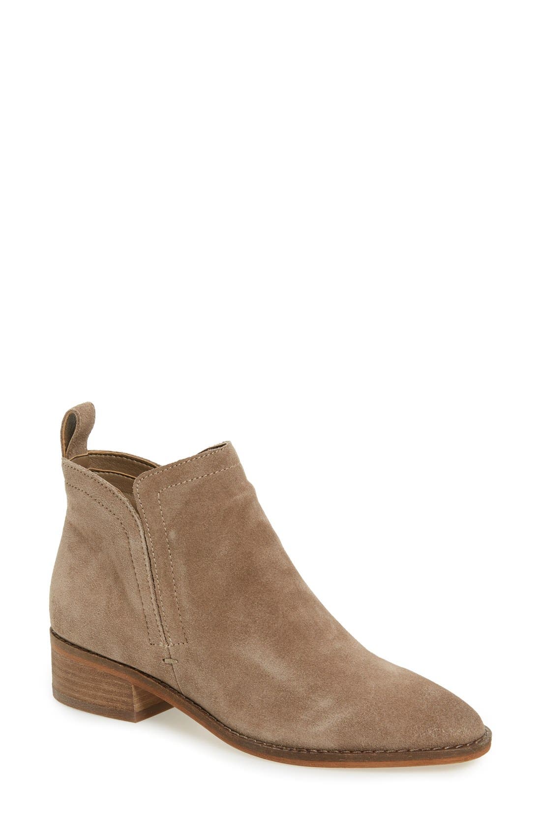 'Tessey' Bootie, Main, color, DARK TAUPE SUEDE