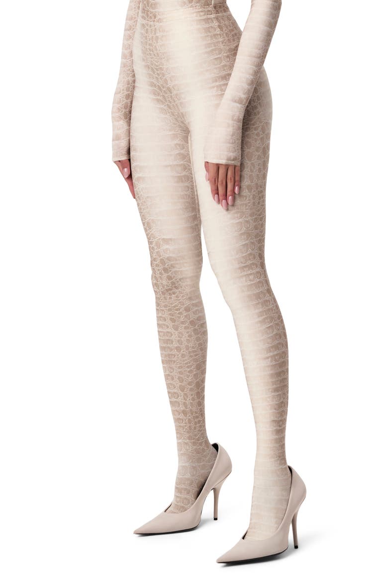 Print Toe Leggings, Alternate, color, BONE CROCODILE