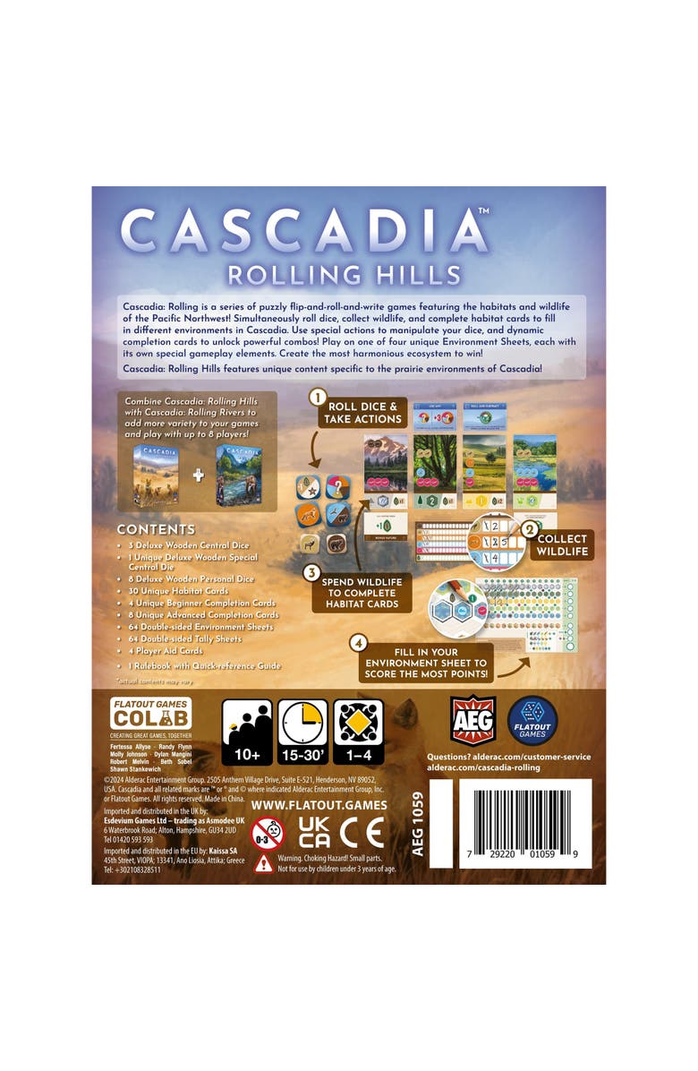 AEG Rolling Hills, Fliprollwrite Board Game, Ages 10+, Alternate, color, Multicolored