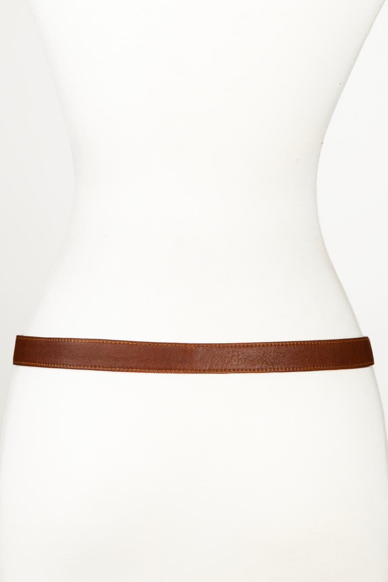 Torchon Rope Buckle Leather Belt, Alternate, color, Cognac