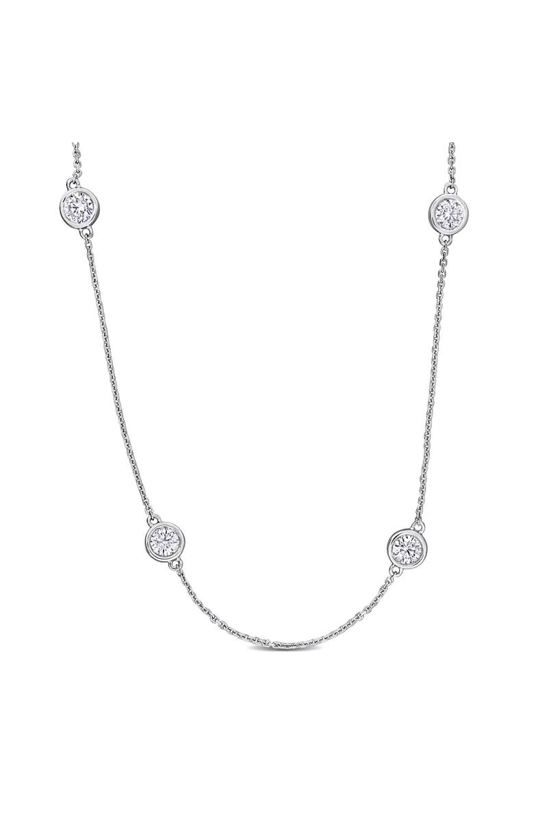 Julianna B. Lab-Grown Diamond Station Necklace 14k, Main, color, White Gold