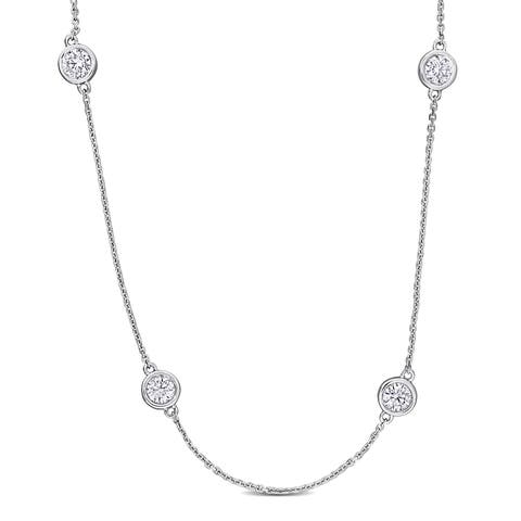 Lab-Grown Diamond Station Necklace 14k