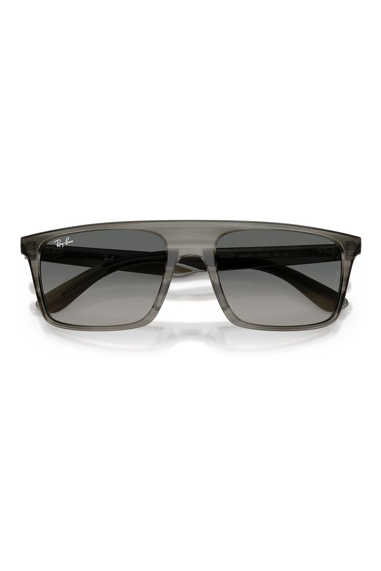 57mm Gradient Square Sunglasses, Alternate, color, STRIPED GREY / GRADIENT GREY