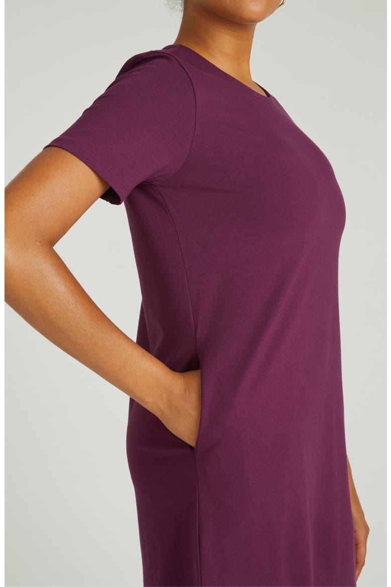 Halie T-Shirt Dress, Alternate, color, GAMAY BURGUNDY