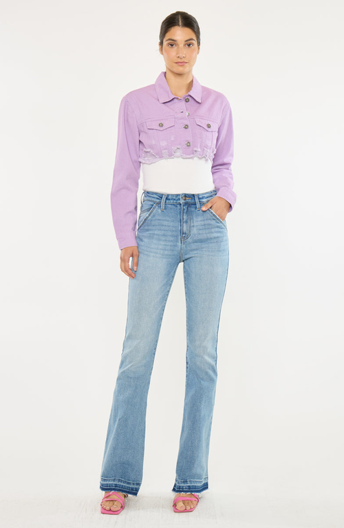 Kancan Aimmes High Rise Flare Jeans In Blue