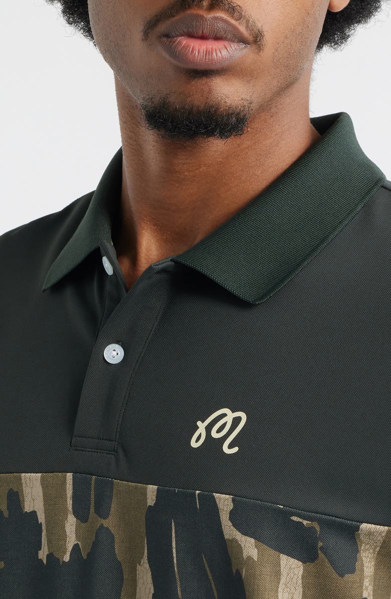 Malbon Golf Tour Divot Camo Polo, Alternate, color, Bark Camo