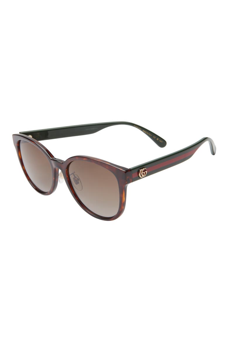 56mm Round Sunglasses, Alternate, color, DARK HAVANA/ BROWN GRADIENT