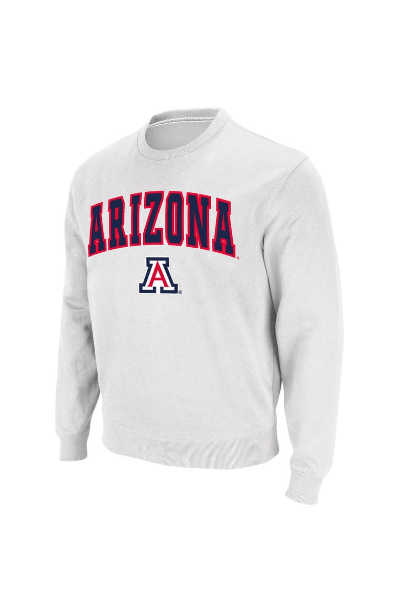 COLOSSEUM Men's Colosseum White Arizona Wildcats Arch & Logo Crew Neck Sweatshirt, Alternate, color, White