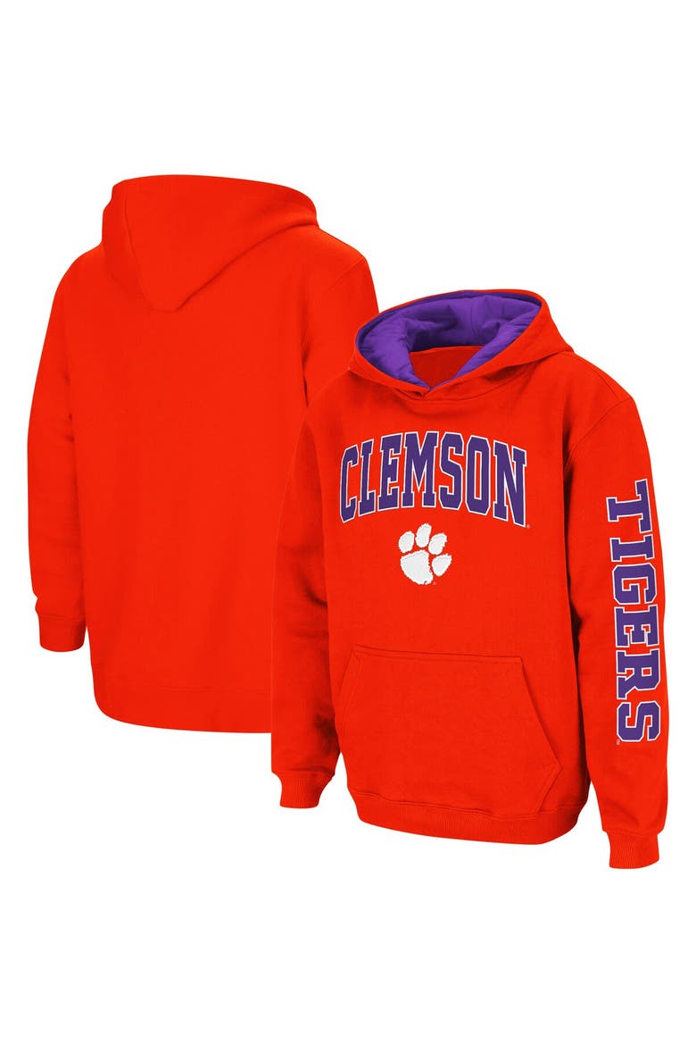 Youth Colosseum Orange Clemson Tigers 2-Hit Team Pullover Hoodie, Alternate, color, Orange