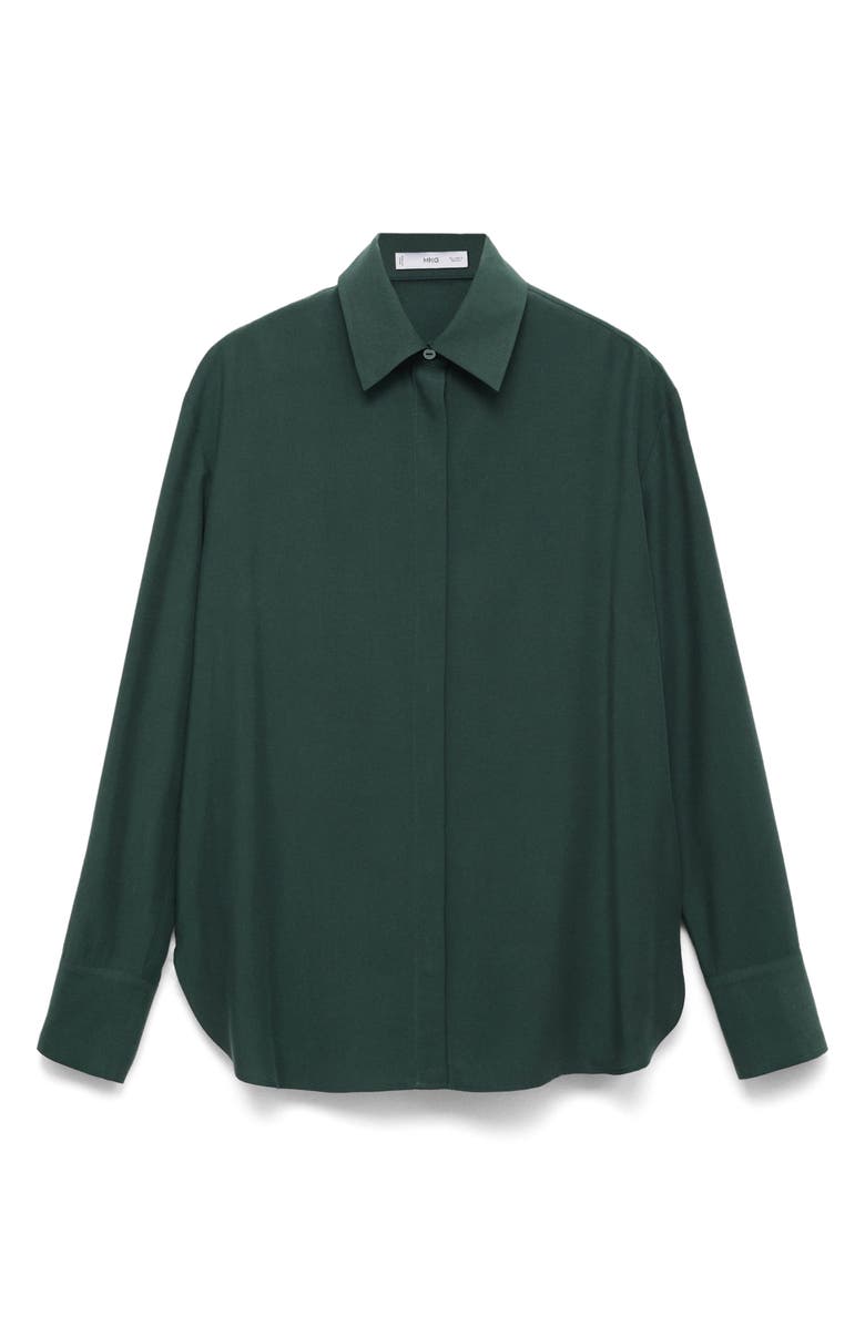 MANGO Relaxed Fit Button-Up Shirt, Main, color, Green
