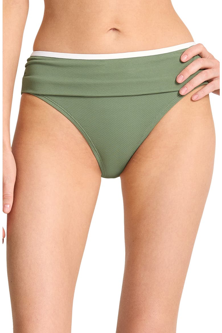 Island Cays Cabana High Waist Bikini Bottoms, Main, color, TEA LEAF