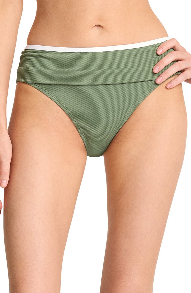 Tommy Bahama Island Cays Cabana High Waist Bikini Bottoms, Main, color, Tea Leaf