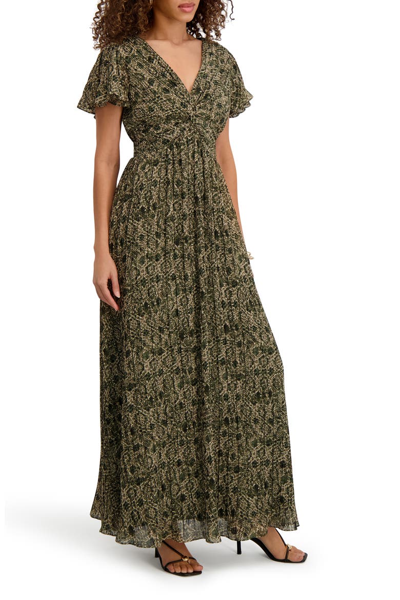 Stripe Chiffon Maxi Dress, Alternate, color, OLV MULTI