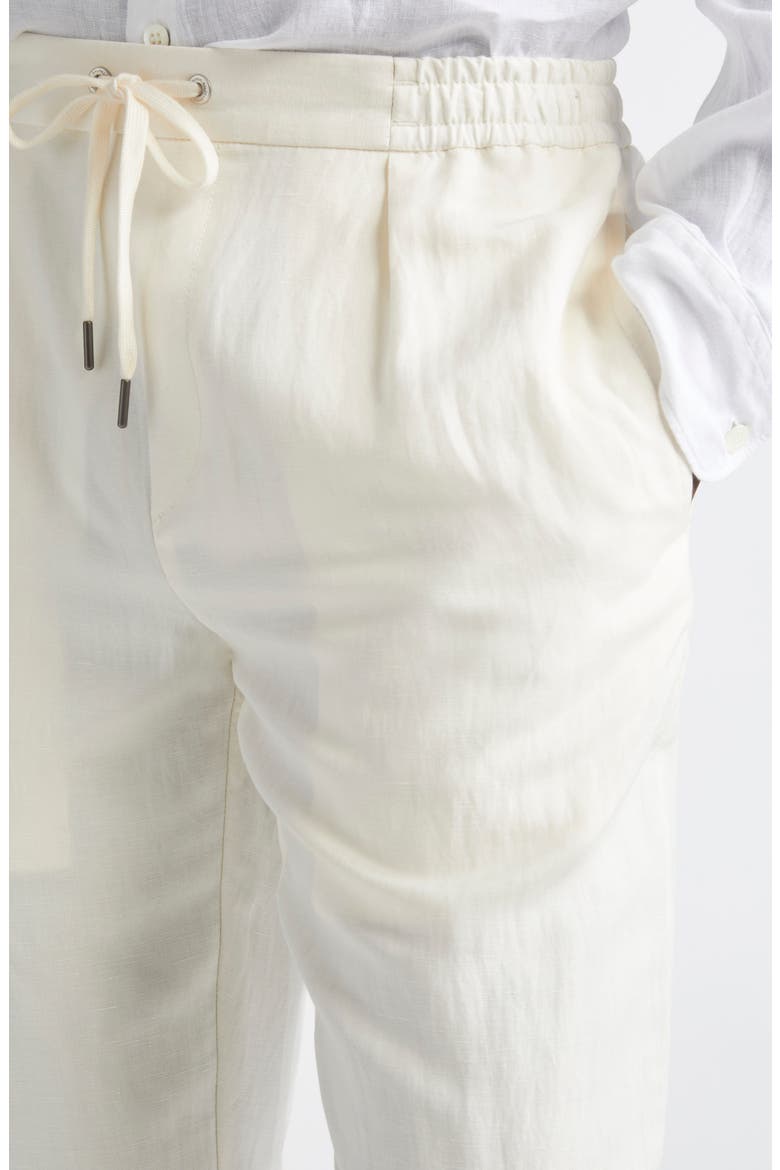 Dorset Drawstring Silk & Linen Pants, Alternate, color, CLASSIC CREAM