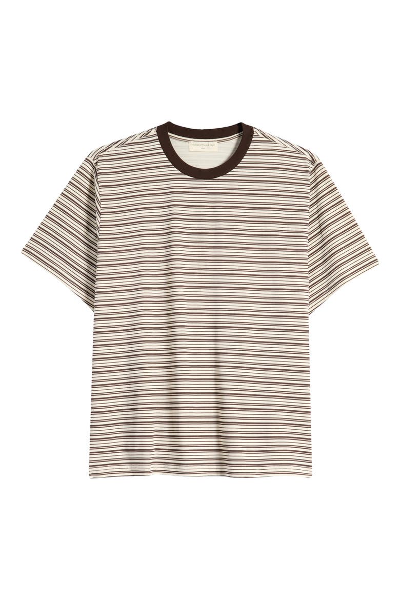 Wordmark Stripe Cotton T-Shirt, Alternate, color, BROWN